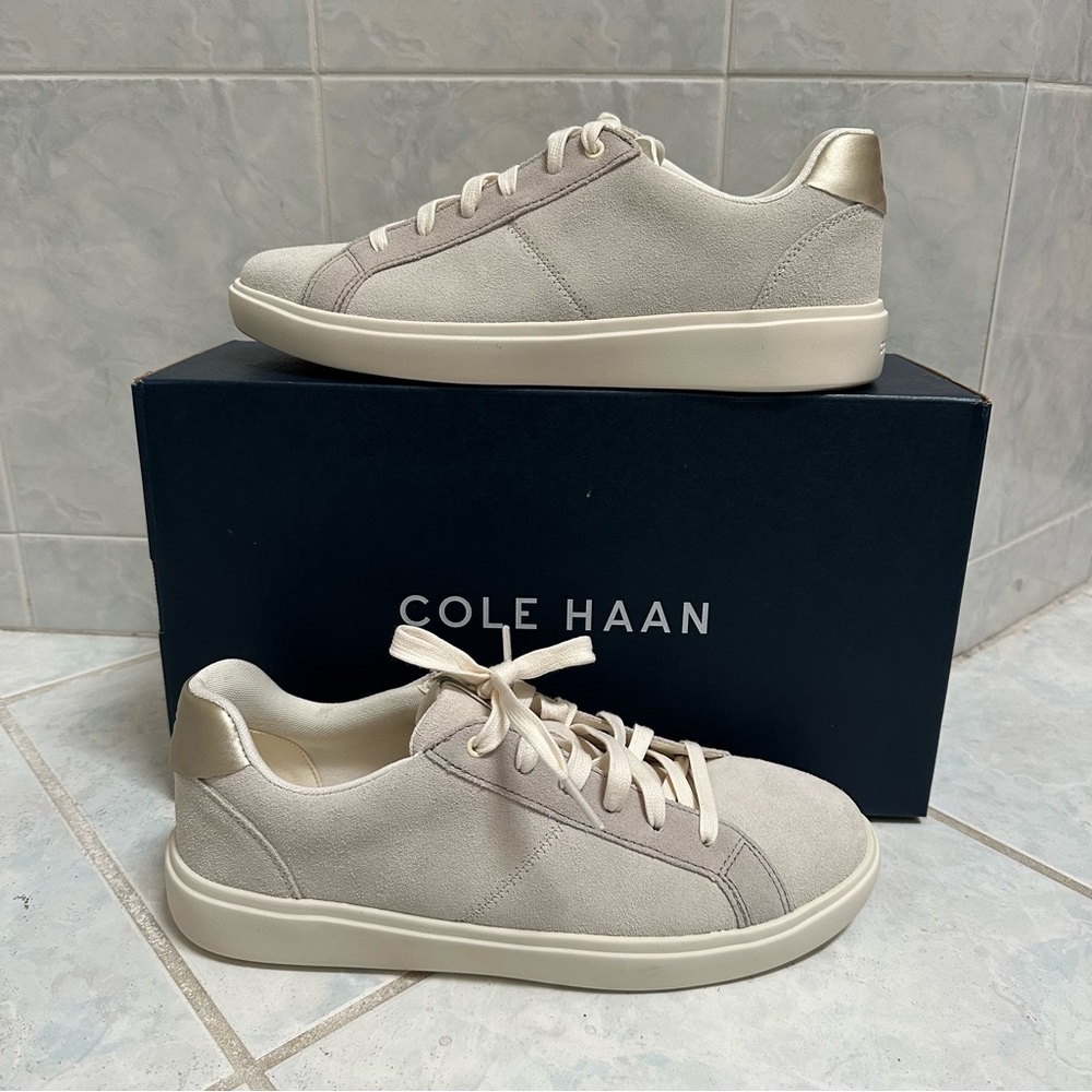 NWT Cole Haan Grand Crosscourt Coaster Women's Ivory Sneakers Size 9.5